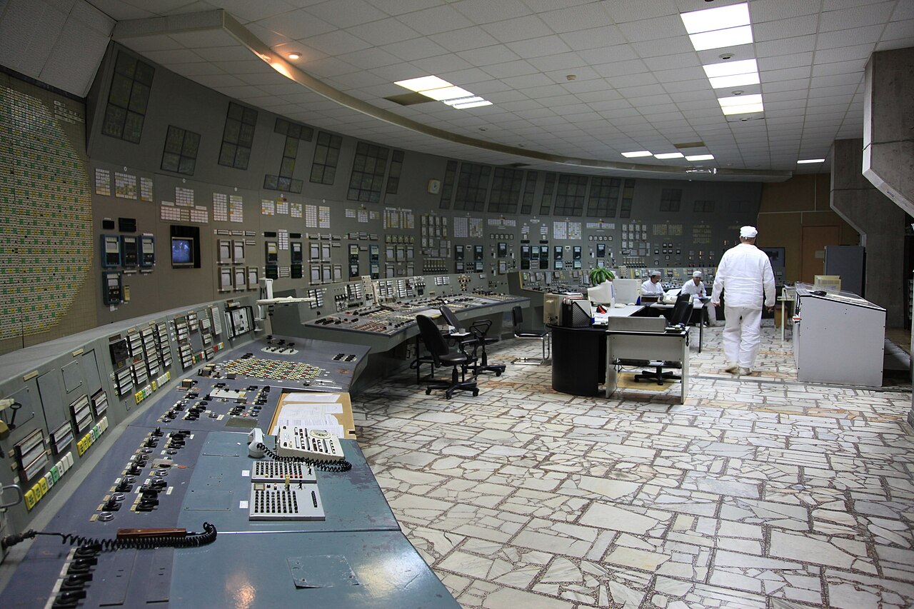 The control room at Chernobyl Nuclear Power Plant Unit 3